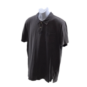 AEROPOSTALE Men’s SL Distressed Dark Gray 2-Button Polo w/Pocket—Sz XL